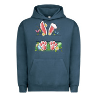 Pigment Midnight Navy easter bunny name frame Urban Hoodie - Artiststas