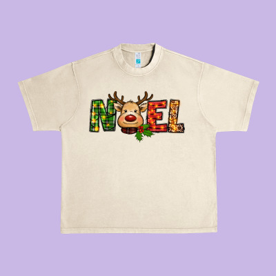 Reindeer Noel Christmas Urban Heavy Tee Designed By Ranaportraitstore