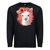 Black floral baby goat Premium Sweatshirt - Jasminsmagicworld