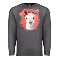 Charcoal Heather floral baby goat Premium Sweatshirt - Jasminsmagicworld