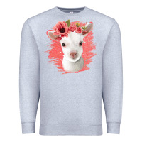Heather Grey floral baby goat Premium Sweatshirt - Jasminsmagicworld