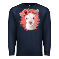 Navy floral baby goat Premium Sweatshirt - Jasminsmagicworld