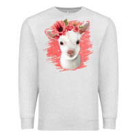 Oatmeal Heather floral baby goat Premium Sweatshirt - Jasminsmagicworld