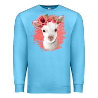 Ocean Blue floral baby goat Premium Sweatshirt - Jasminsmagicworld