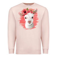 Pale Pink floral baby goat Premium Sweatshirt - Jasminsmagicworld