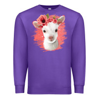 Purple floral baby goat Premium Sweatshirt - Jasminsmagicworld