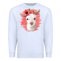 White floral baby goat Premium Sweatshirt - Jasminsmagicworld