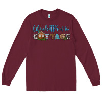 Burgundy life is better at the cottage Long Sleeve Tee - HRA Design Shop