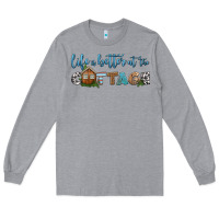 Heather Grey life is better at the cottage Long Sleeve Tee - HRA Design Shop