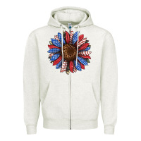 Oatmeal Heather usa flag camouflage sunflower Zipper Hoodie - JahusDesignShop
