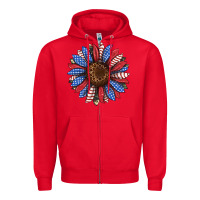 Red usa flag camouflage sunflower Zipper Hoodie - JahusDesignShop