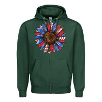 Usa Flag Camouflage Sunflower Zipper Hoodie | Teevron