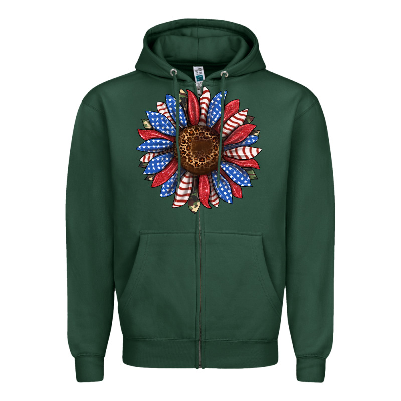 Usa Flag Camouflage Sunflower Zipper Hoodie by JahusDesignShop | Teevron