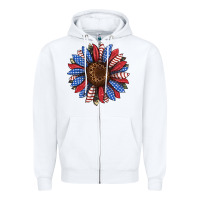 White usa flag camouflage sunflower Zipper Hoodie - JahusDesignShop