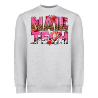 Heather Grey nail tech Heavyweight Sweatshirt - texasbilliewilder