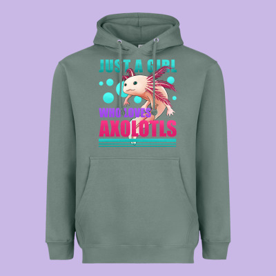 Just A Girl Who Loves Axolotls Heavyweight Hoodie Designed By Jasminsmagicworld