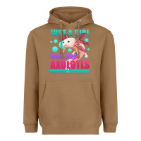 Toasted Coconut just a girl who loves axolotls Heavyweight Hoodie - Jasminsmagicworld