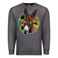 Charcoal Heather aztec backsground donkey Premium Sweatshirt - Jasminsmagicworld