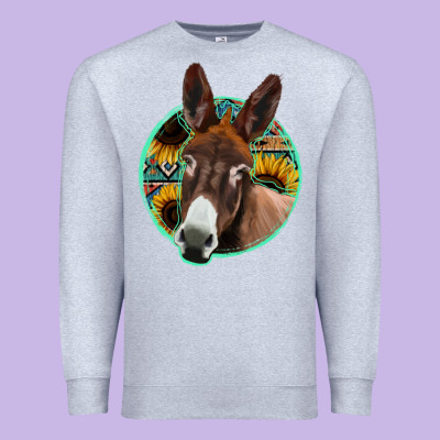 Aztec Backsground Donkey Premium Sweatshirt Designed By Jasminsmagicworld