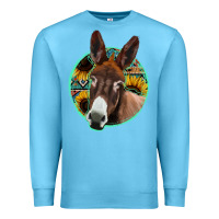 Ocean Blue aztec backsground donkey Premium Sweatshirt - Jasminsmagicworld