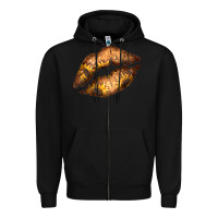 Black Western Sunflower Lips Zipper Hoodie - Bettercallsaul