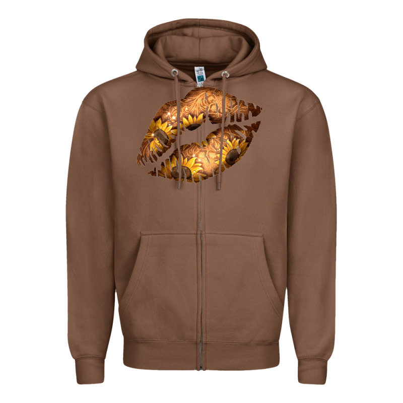 Western Sunflower Lips Zipper Hoodie by Bettercallsaul | Teevron