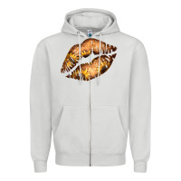 Dove Grey Western Sunflower Lips Zipper Hoodie - Bettercallsaul