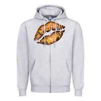 Heather Grey Western Sunflower Lips Zipper Hoodie - Bettercallsaul