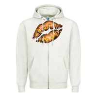 Oatmeal Heather Western Sunflower Lips Zipper Hoodie - Bettercallsaul