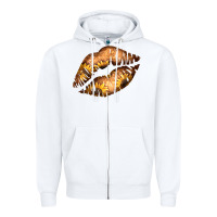 White Western Sunflower Lips Zipper Hoodie - Bettercallsaul