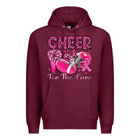 Burgundy cheer for the cure Premium Hoodie - MaliasSmallBusiness