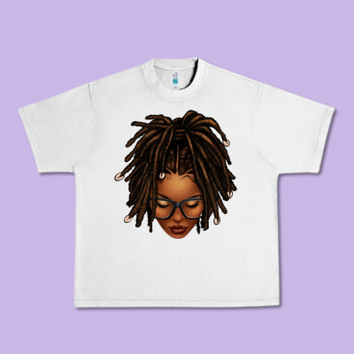 Afro Locs Messy Bun Urban Heavy Tee Designed By Texasbilliewilder