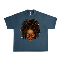Midnight Navy afro locs messy bun Urban Heavy Tee - texasbilliewilder
