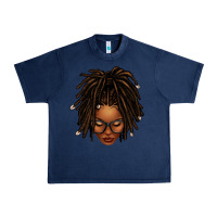 Navy afro locs messy bun Urban Heavy Tee - texasbilliewilder