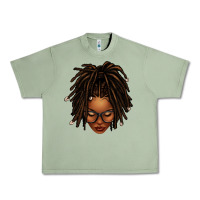 Oil Green afro locs messy bun Urban Heavy Tee - texasbilliewilder