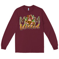 Burgundy mom blessed Long Sleeve Tee - RacoonDesign