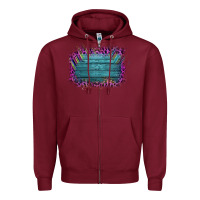 Burgundy Aztec Wood Leopard Frame Zipper Hoodie - Bettercallsaul