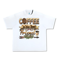White coffee is my best friend Urban Heavy Tee - BarkalooDesign