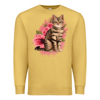 Antique Gold floral cat Premium Sweatshirt - Jasminsmagicworld