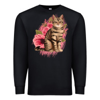 Black floral cat Premium Sweatshirt - Jasminsmagicworld