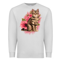 Dove Grey floral cat Premium Sweatshirt - Jasminsmagicworld