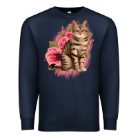 Navy floral cat Premium Sweatshirt - Jasminsmagicworld