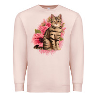 Pale Pink floral cat Premium Sweatshirt - Jasminsmagicworld