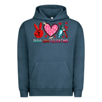Pigment Midnight Navy peace love phlebotomy Urban Hoodie - Artiststas