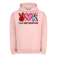 Pigment Salmon peace love phlebotomy Urban Hoodie - Artiststas