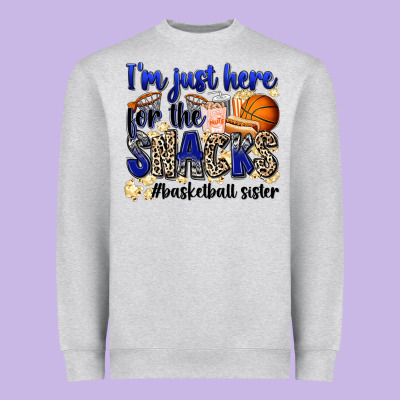I'm Just Here For The Snacks #basketball Sister Heavyweight Sweatshirt Designed By Zillion Design Studio