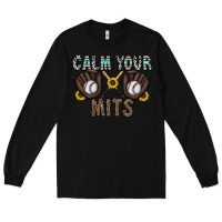 Black calm your mits baseball Long Sleeve Tee - CowhideDigitalArt