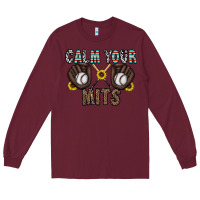 Burgundy calm your mits baseball Long Sleeve Tee - CowhideDigitalArt
