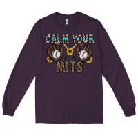 Plum calm your mits baseball Long Sleeve Tee - CowhideDigitalArt