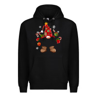 Black custom christmas gnome Premium Hoodie - MaliasSmallBusiness